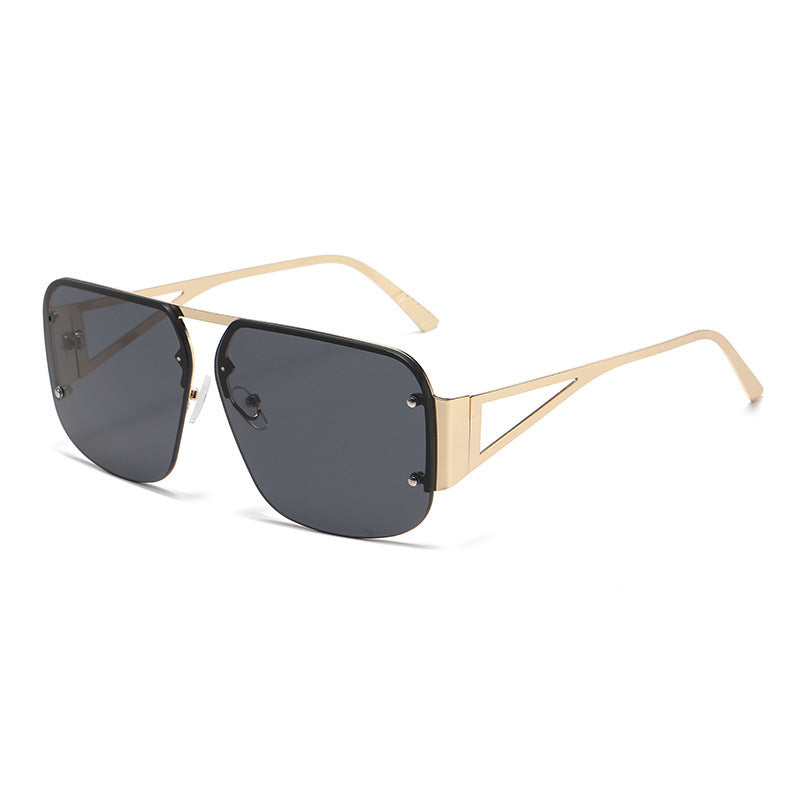 Wholesale New Sunglasses Men's Advanced Sense Metal Half-frame Aviator Sunglasses Women's Fashion